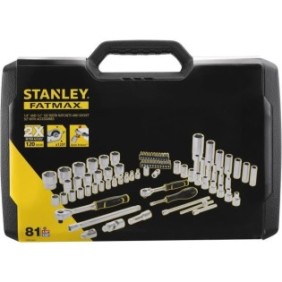 Coffret de douilles 1/4 et 1/2 STANLEY - FMMT82826-1 avec cliquet et rallonge FATMAX  - Jeu de 81 pieces