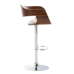 Lot de 2 tabourets de bar en tissu Kingston C noix/crème