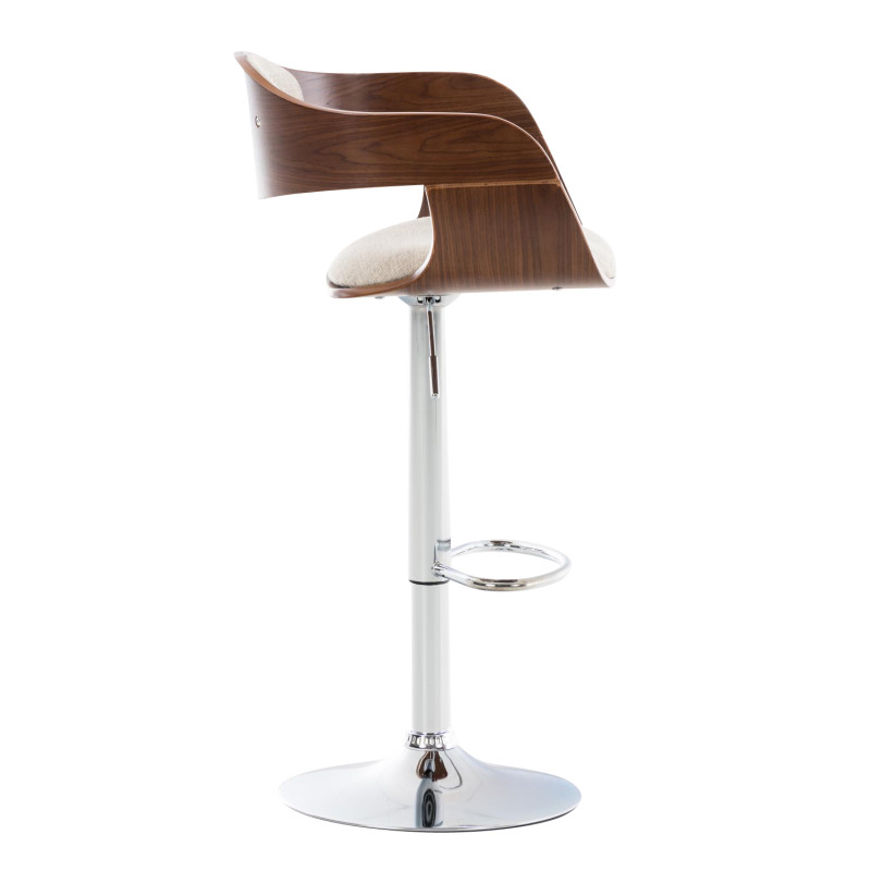 Lot de 2 tabourets de bar en tissu Kingston C noix/crème