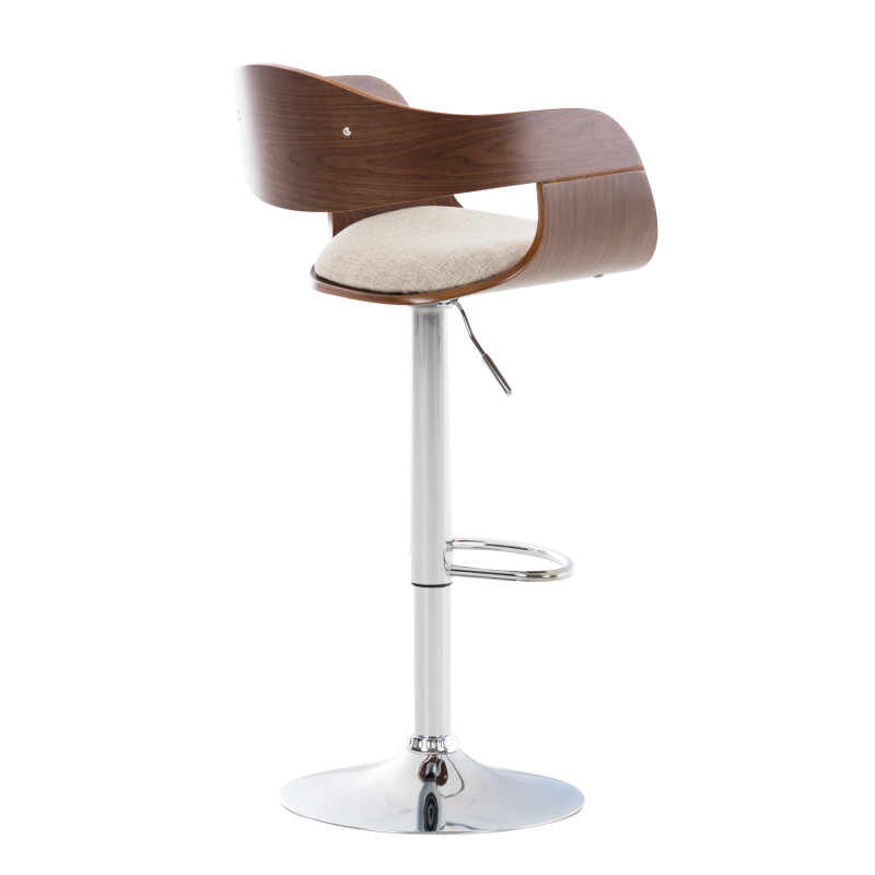 Lot de 2 tabourets de bar en tissu Kingston C noix/crème