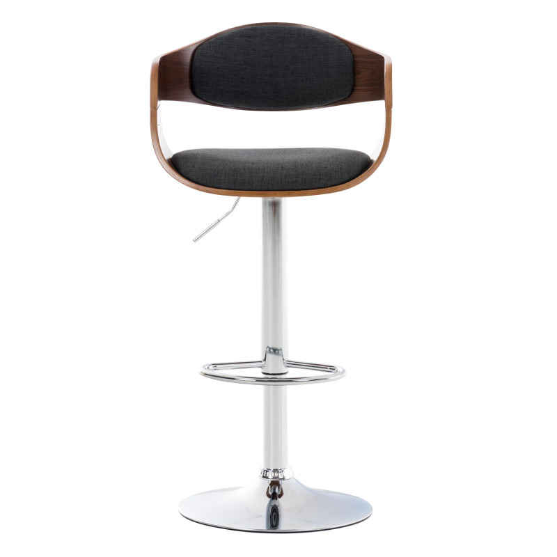 Lot de 2 tabourets de bar en tissu Kingston C noyer/gris foncé