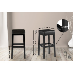 Tabouret de bar Taylor B80 noir