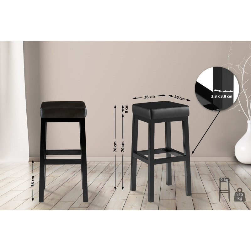 Tabouret de bar Taylor B80 noir