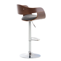 Lot de 2 tabourets de bar en tissu Kingston C noyer/gris clair