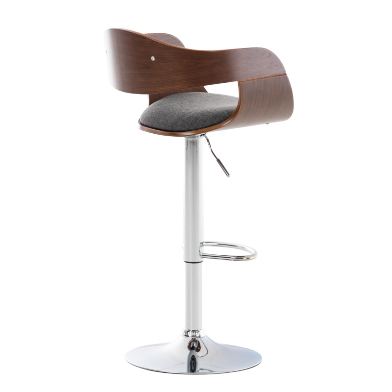 Lot de 2 tabourets de bar en tissu Kingston C noyer/gris clair