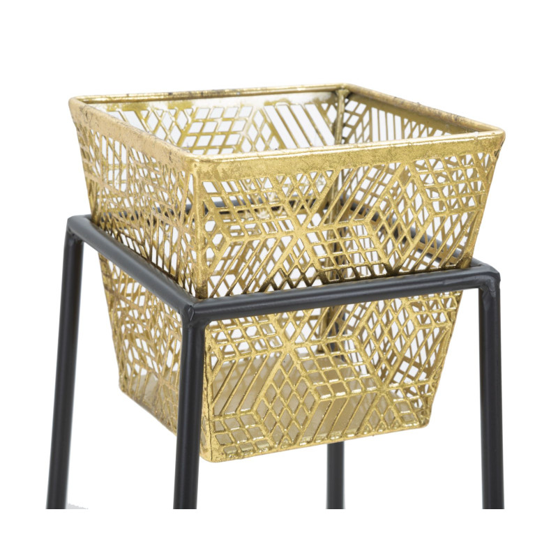 Antique Glam Square Vase Set of 2 Ø 23X70-20X60 cm - Iron