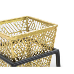 Antique Glam Square Vase Set of 2 Ø 23X70-20X60 cm - Iron