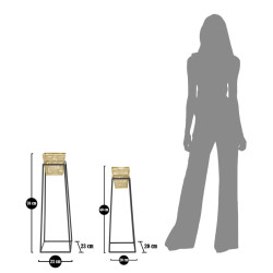 Antique Glam Square Vase Set of 2 Ø 23X70-20X60 cm - Iron