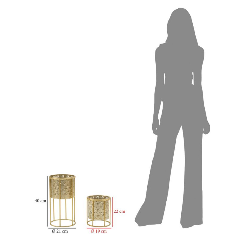 Glam GOLVY Vase Stand Set 2 pcs -A- Ø 21X40-19X22 cm - Iron