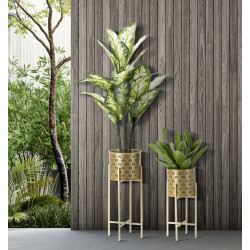 Glam GOLVY Vase Stand Set of 2 -B- Ø 21X52-19X42 cm - Iron