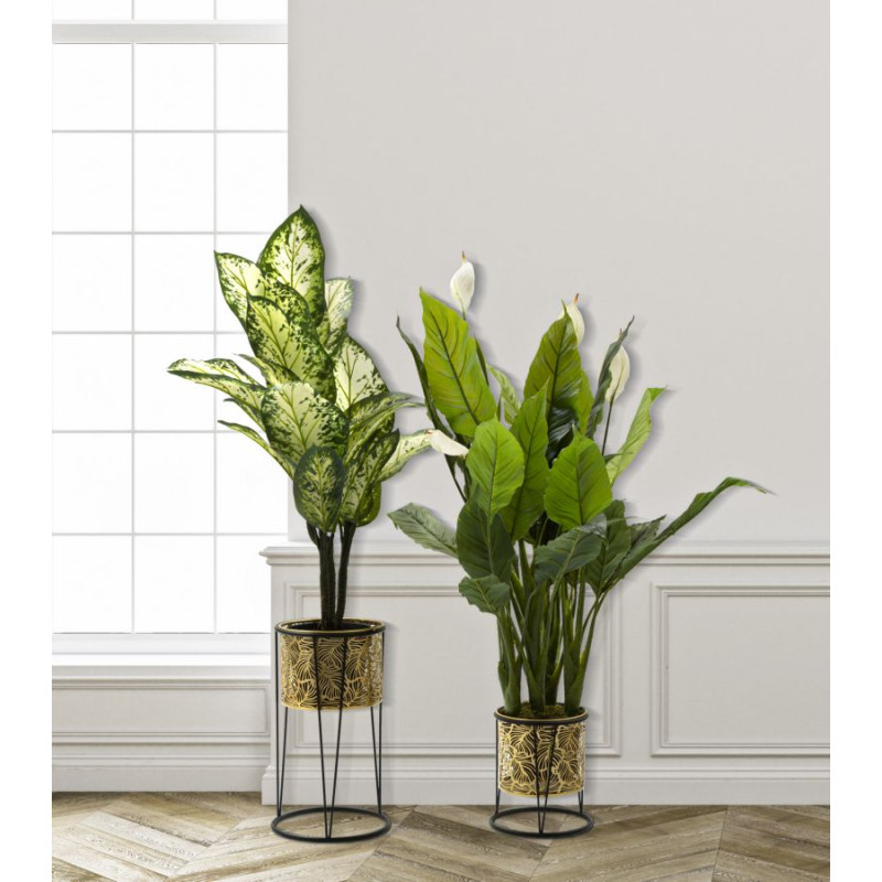 Glam LEAVY Dual Vase Stand Ø 21X40-19X22 cm - Iron