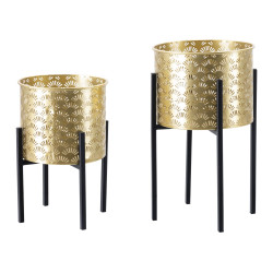 Glam GLISSY Vase Set 2 pcs -A- Ø 21X38-19X28 cm - Iron