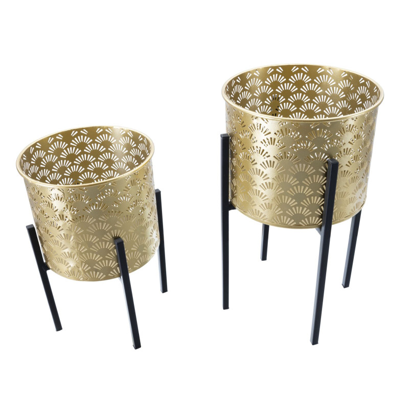 Glam GLISSY Vase Set 2 pcs -A- Ø 21X38-19X28 cm - Iron