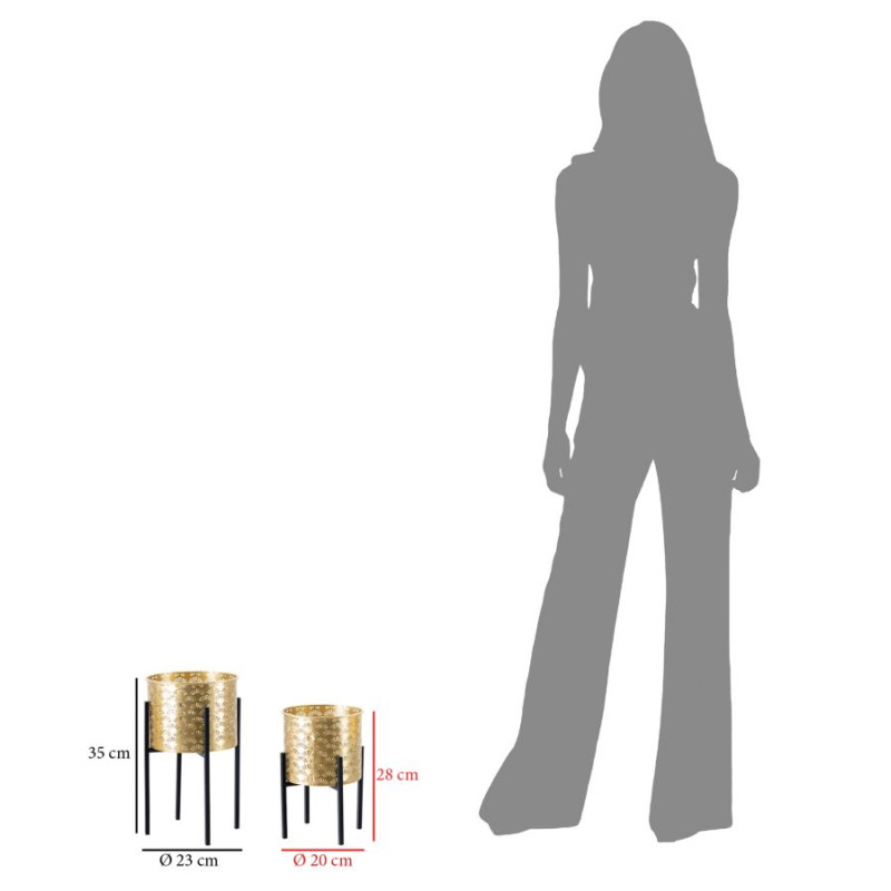 Glam GLISSY Vase Set 2 pcs -A- Ø 21X38-19X28 cm - Iron