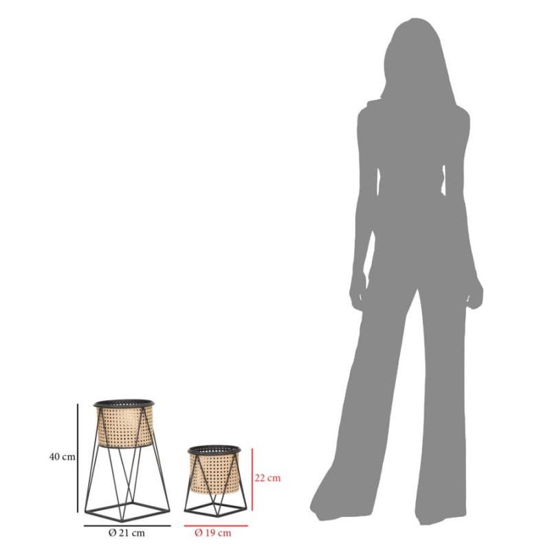BOHO CHIC OSAKA Set of 2 Vase Holders Ø 21X40-19X22 cm - Iron