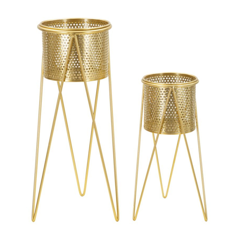 Glam Set of 2 GLAT Vase Holders 21X20X46-18X18X32 cm - Iron