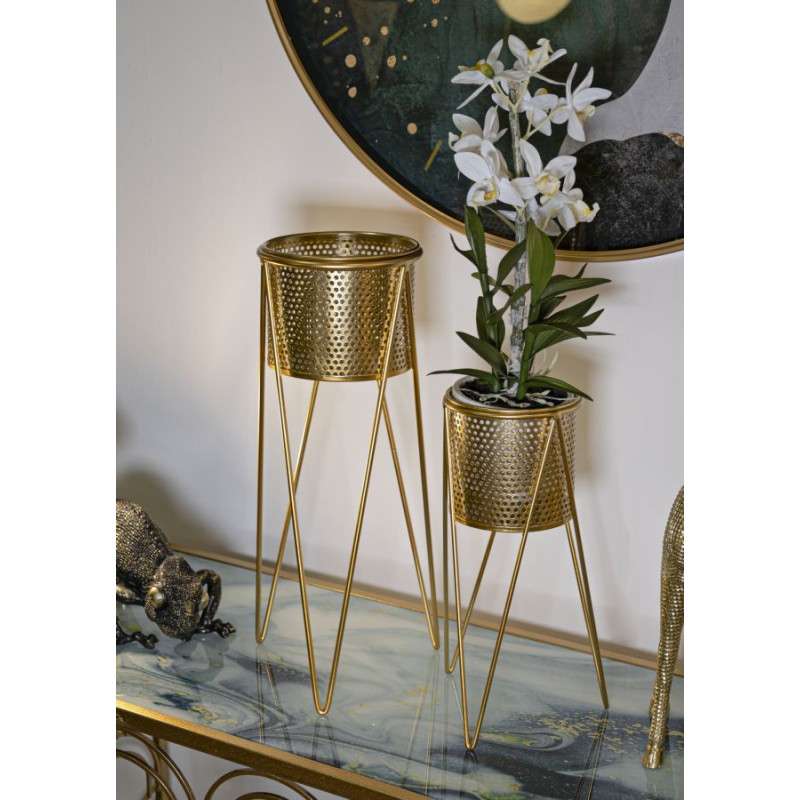 Glam Set of 2 GLAT Vase Holders 21X20X46-18X18X32 cm - Iron