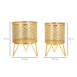 Glam CECI Vase Stand Set of 2 Ø 16X20-13X20 cm - Iron