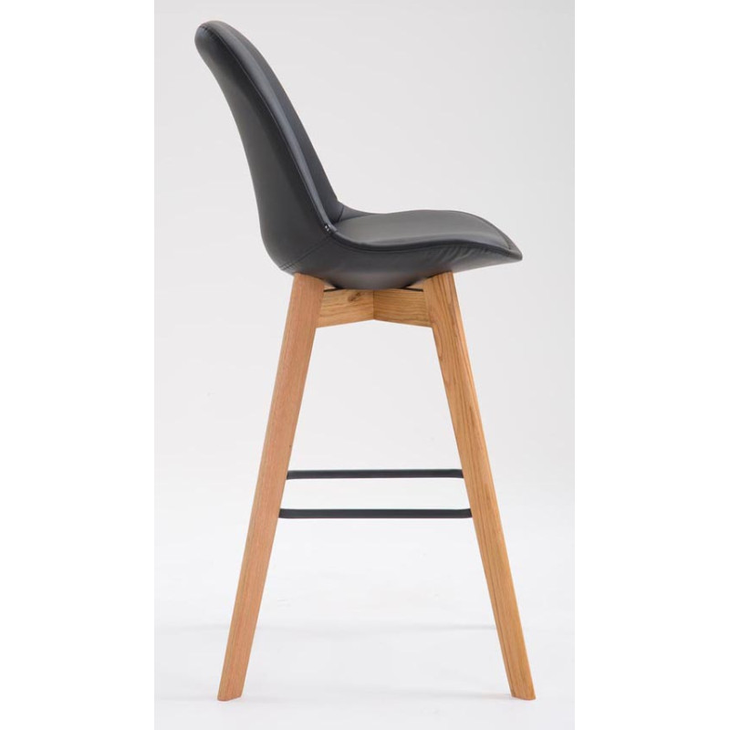 Lot de 2 tabourets de bar Metz en cuir artificiel natura noir