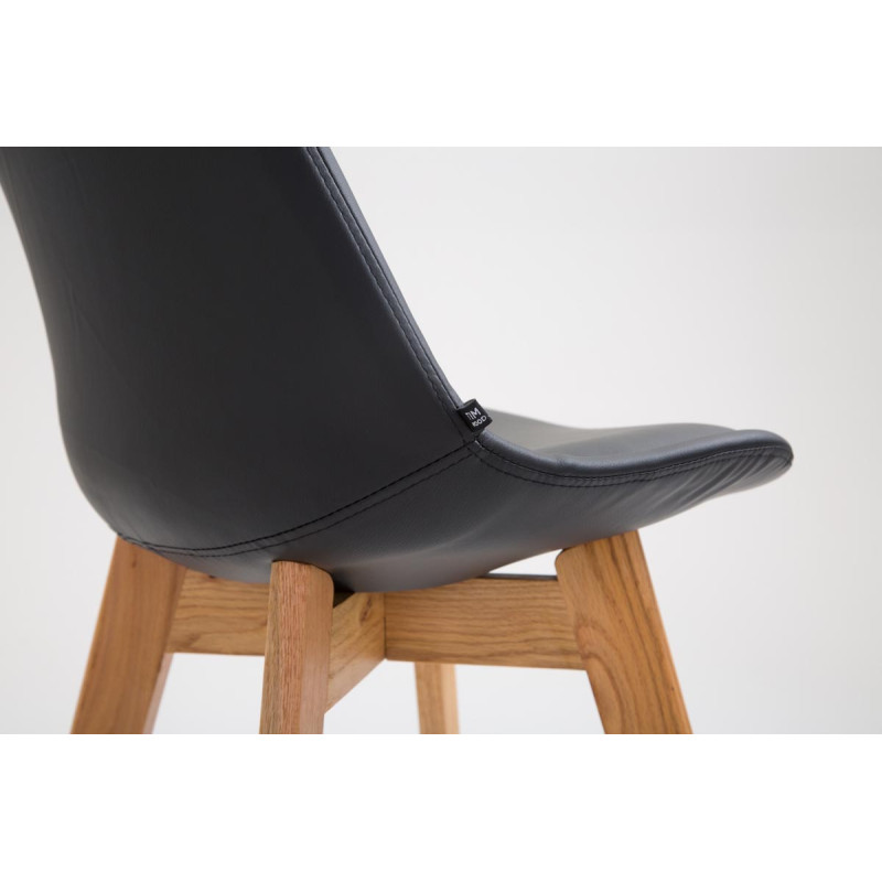 Lot de 2 tabourets de bar Metz en cuir artificiel natura noir