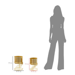 Glam Spiral Vase Stand Set 2 pcs Ø 23X35-20X30 cm - Iron