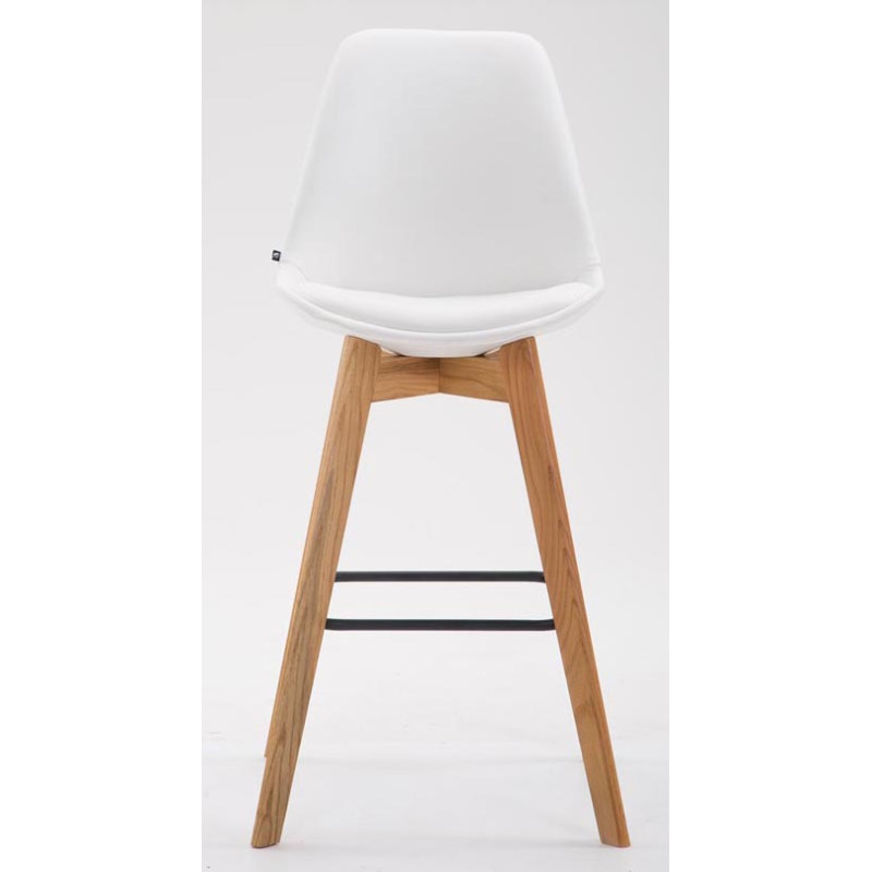 Lot de 2 tabourets de bar Metz en cuir artificiel natura blanc