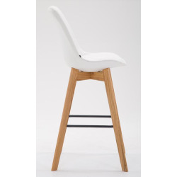 Lot de 2 tabourets de bar Metz en cuir artificiel natura blanc