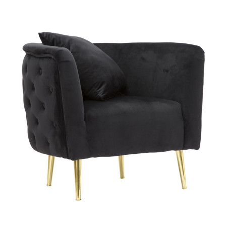 Fauteuil Bucarest Noir – Élégance ténébreuse au charme intemporel (76×74×71 cm)