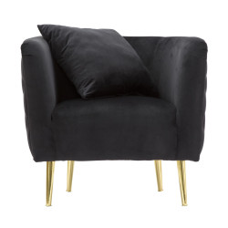 Fauteuil Bucarest Noir – Élégance ténébreuse au charme intemporel (76×74×71 cm)