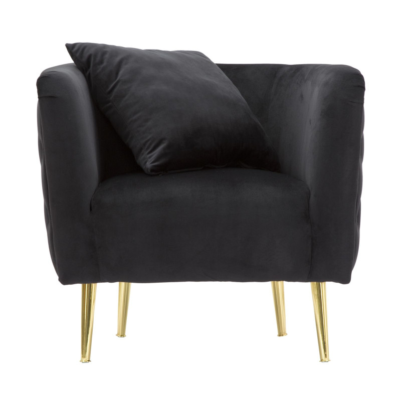 Fauteuil Bucarest Noir – Élégance ténébreuse au charme intemporel (76×74×71 cm)
