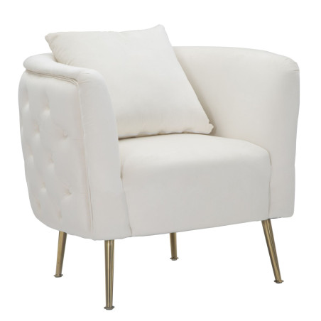 Fauteuil Bucarest Crème – Douceur lumineuse et raffinement suprême (76×74×73 cm)