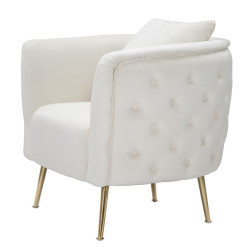 Fauteuil Bucarest Crème – Douceur lumineuse et raffinement suprême (76×74×73 cm)