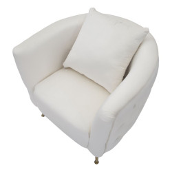 Fauteuil Bucarest Crème – Douceur lumineuse et raffinement suprême (76×74×73 cm)