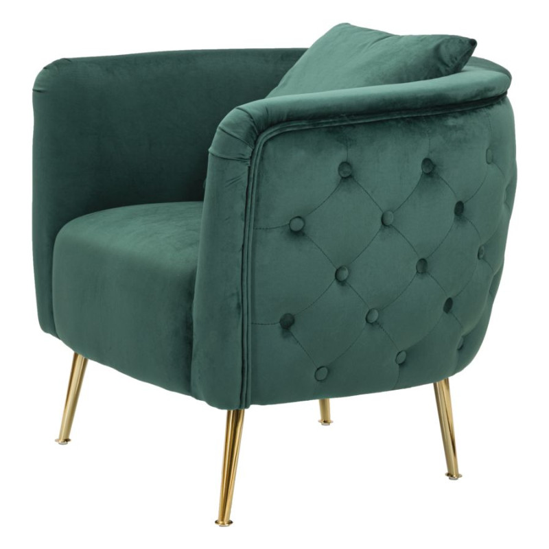 Fauteuil Bucarest Vert – Éclat sophistiqué en vert profond (76×74×73 cm)