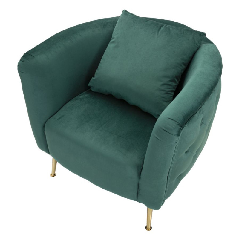 Fauteuil Bucarest Vert – Éclat sophistiqué en vert profond (76×74×73 cm)