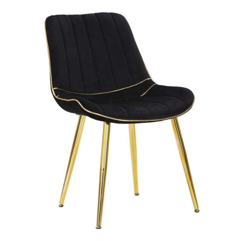 Chaises Paris Nera/Or (set de 2) – Un duo majestueux noir & doré (51×59×79 cm)