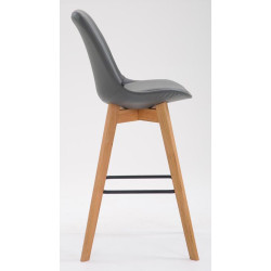 Lot de 2 tabourets de bar Metz en cuir artificiel natura gris