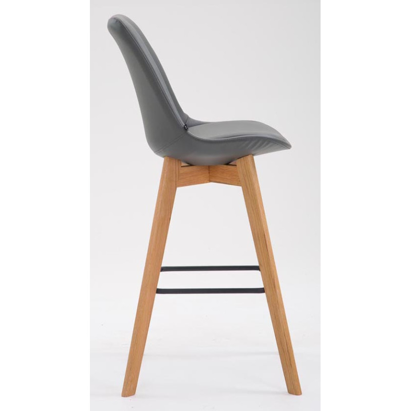 Lot de 2 tabourets de bar Metz en cuir artificiel natura gris