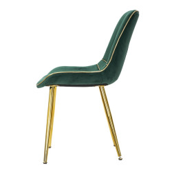 Chaises Paris Vert/Or (set de 2) – L’alliance précieuse du vert royal et de l’or (51×59×79 cm)
