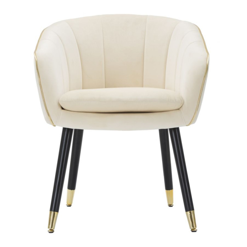 Fauteuil Paris Crème/Or – Le chic parisien sublimé par l’or (62×58×78 cm)