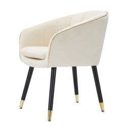 Fauteuil Paris Crème/Or – Le chic parisien sublimé par l’or (62×58×78 cm)