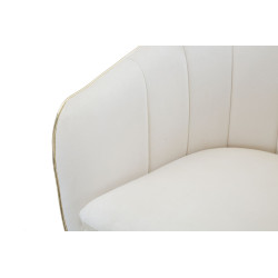 Fauteuil Paris Crème/Or – Le chic parisien sublimé par l’or (62×58×78 cm)