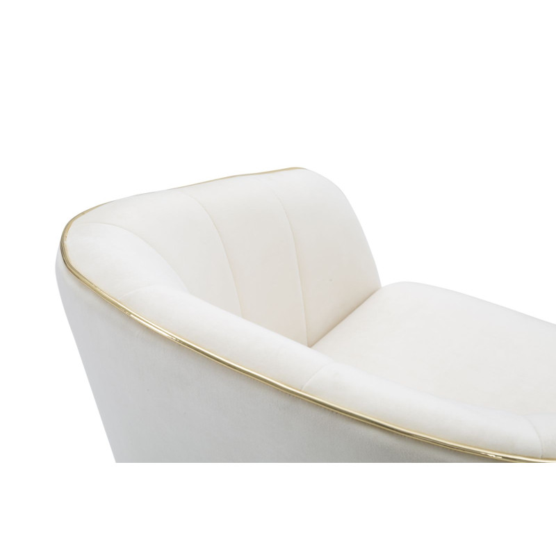 Fauteuil Paris Crème/Or – Le chic parisien sublimé par l’or (62×58×78 cm)