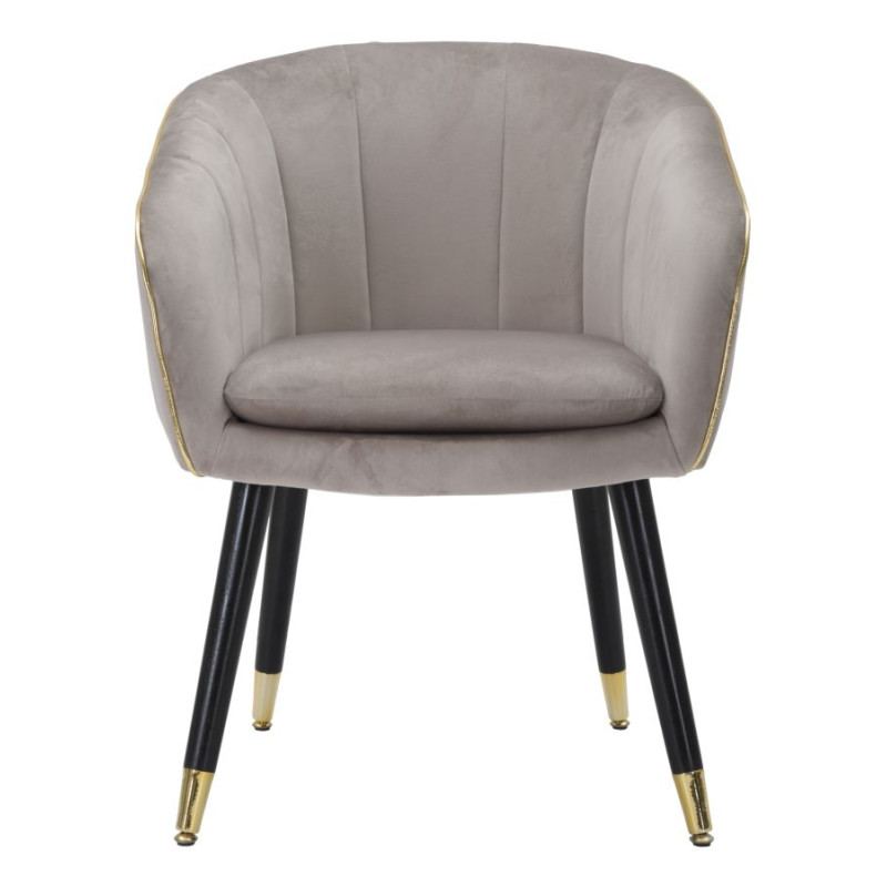 Fauteuil Paris Gris/Or – Subtil contraste pour une élégance urbaine (62×58×78 cm)