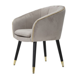 Fauteuil Paris Gris/Or – Subtil contraste pour une élégance urbaine (62×58×78 cm)