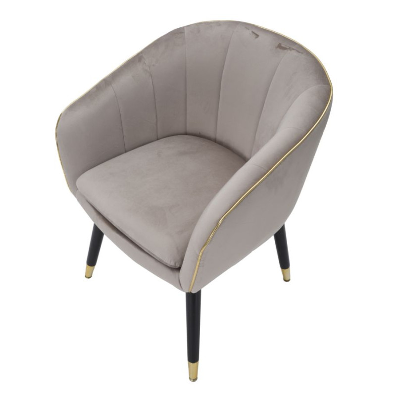 Fauteuil Paris Gris/Or – Subtil contraste pour une élégance urbaine (62×58×78 cm)