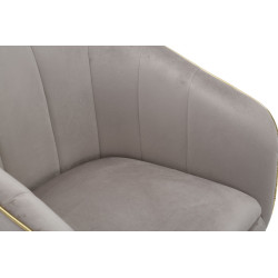 Fauteuil Paris Gris/Or – Subtil contraste pour une élégance urbaine (62×58×78 cm)