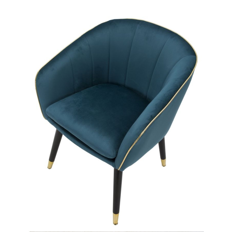 Fauteuil Paris Bleu/Or – Une touche royale d’azur et d’or (62×58×78 cm)