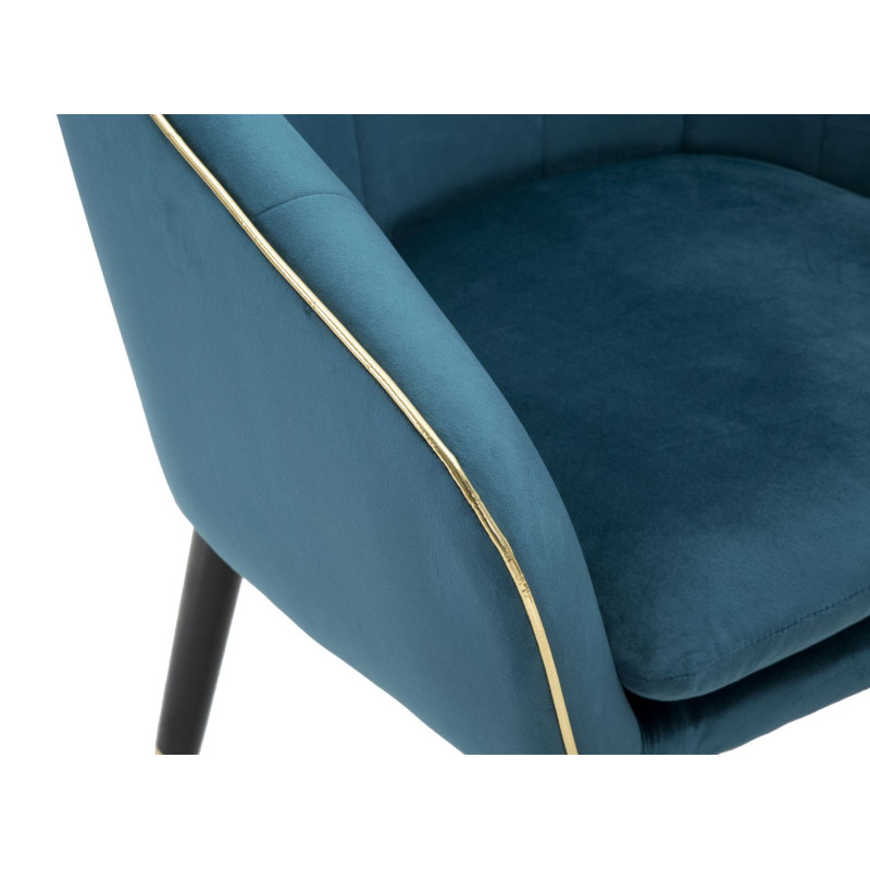 Fauteuil Paris Bleu/Or – Une touche royale d’azur et d’or (62×58×78 cm)