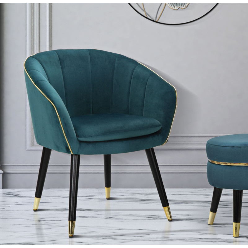 Fauteuil Paris Bleu/Or – Une touche royale d’azur et d’or (62×58×78 cm)